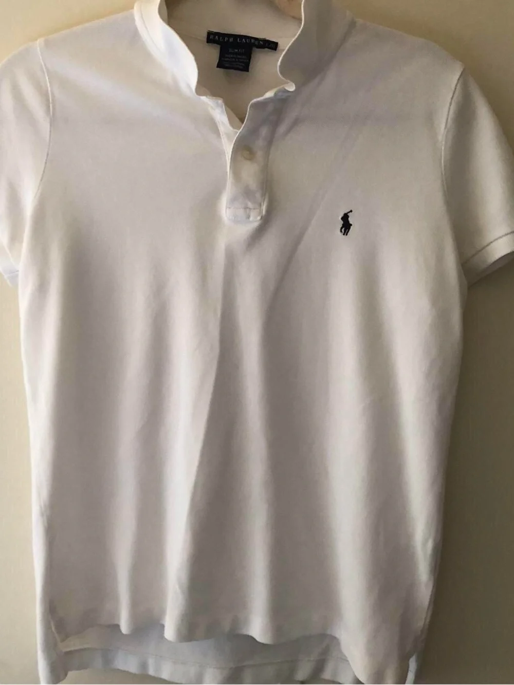 Ralph Lauren White Polo with Navy Pony Logo